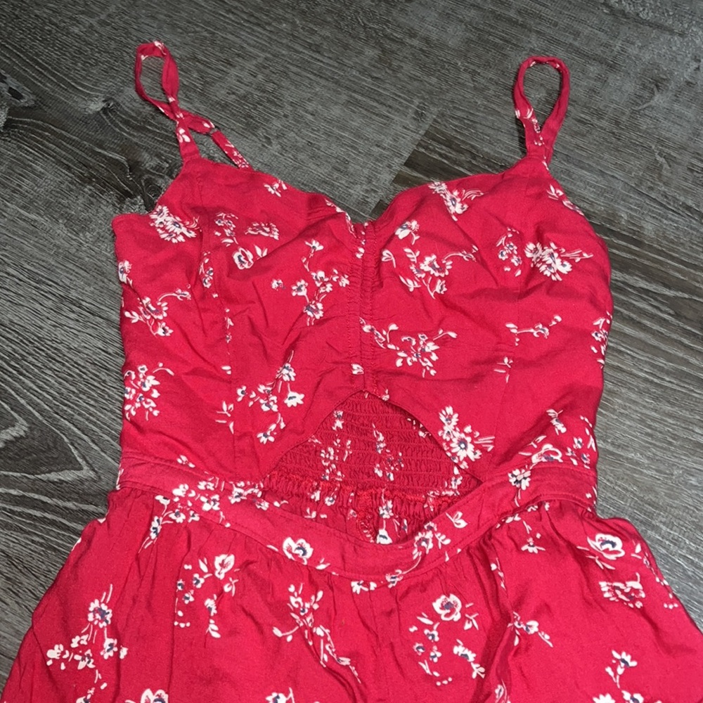 red floral hollister romper